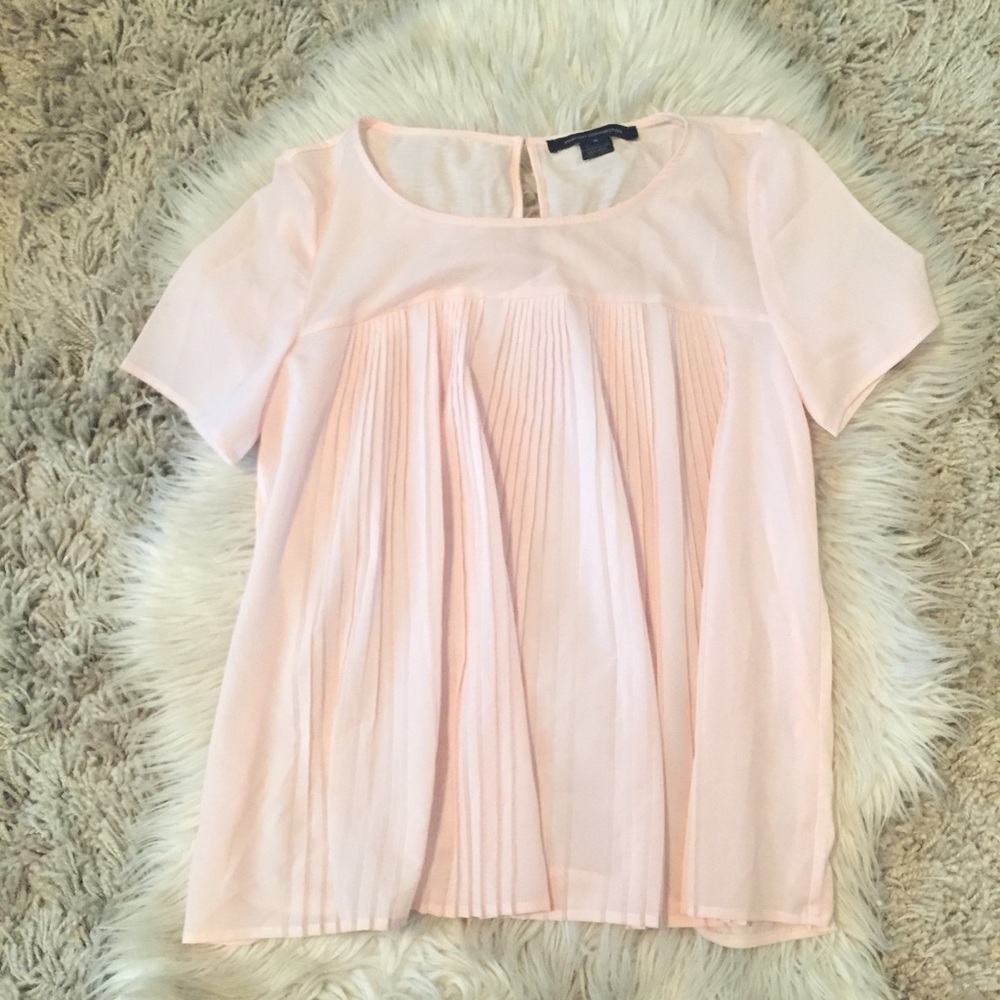 French Connection Pleated Pink Rose Colour M
